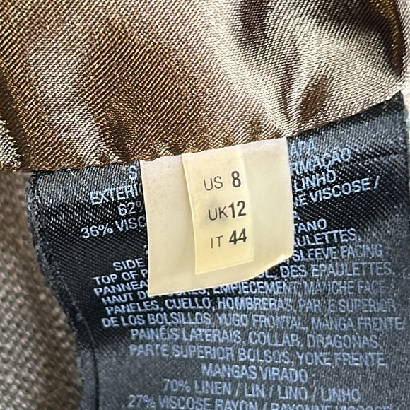 ELIE TAHARI KAHKI FITTED JACKET LIGHT AND DARK GREY SIZE 8 - Picture 10 of 15